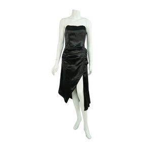 Ramy Brook Women's Black Metallic Strapless Slit Dress - New - Size 8